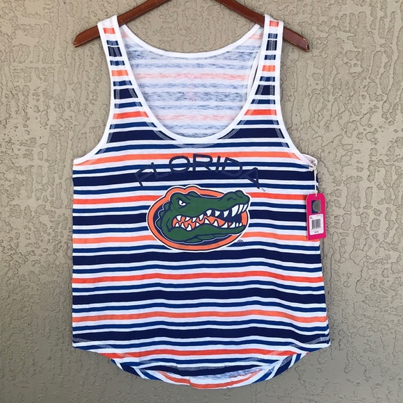 Wishbone Tops - Wishbone, University of Florida, Florida Gator, Striped Tank Top